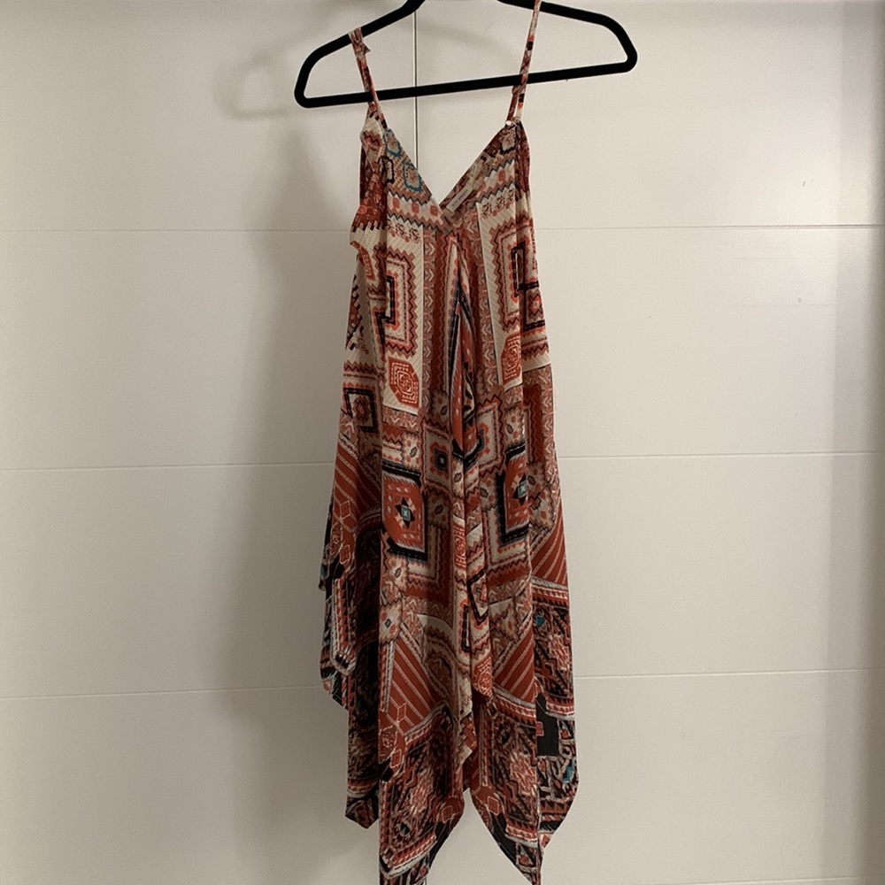 Blu pepper-Midi dress. Size M- asymmetrical hemline. Bohemian look!